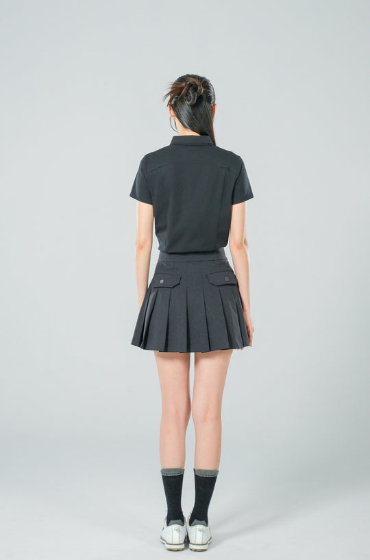 Ace Golf High Waist Pleated Skirt - Women's - Extreme Black