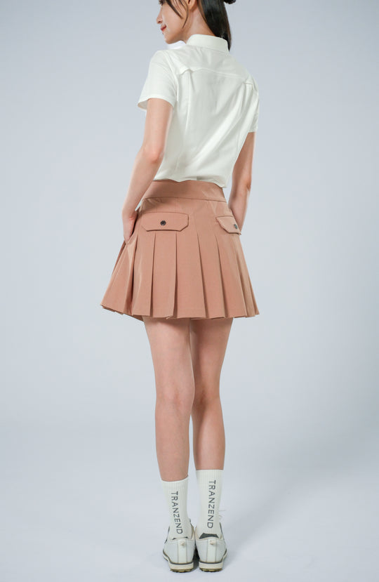 Ace Golf High Waist Pleated Skirt - Women's - Cocoa Brown
