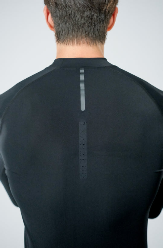 Sport (UV-resistant) High Neck Long Sleeve Top - Men's - Extreme Black