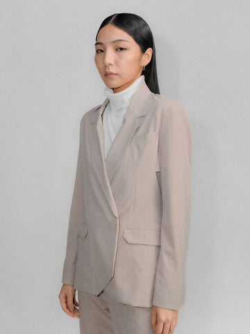 Ultra Suit 3.0 Double-breasted Jacket White Sand - TRANZEND