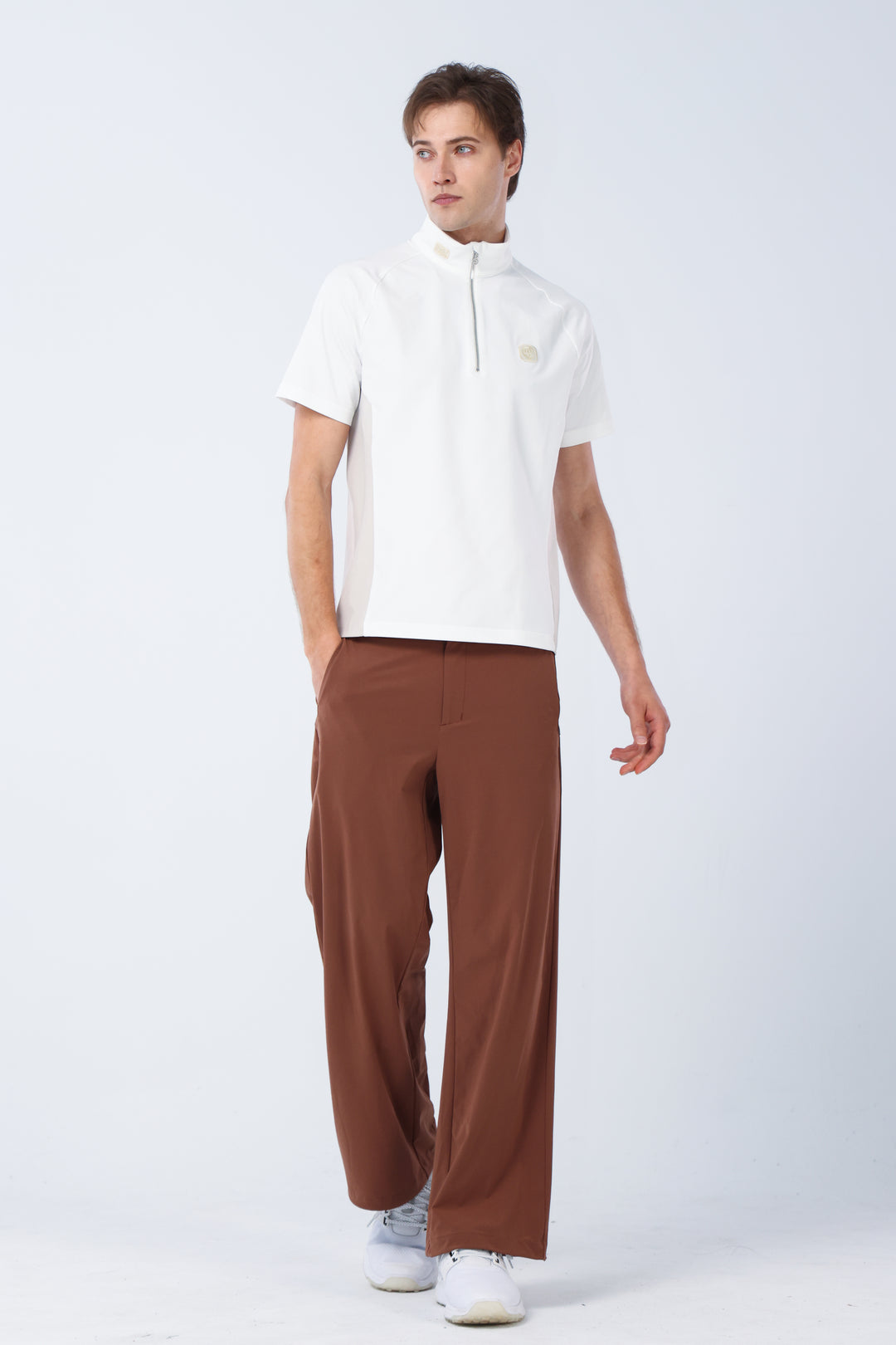 Quater-Zip Mock Neck Polo ｜拉鍊高領Polo