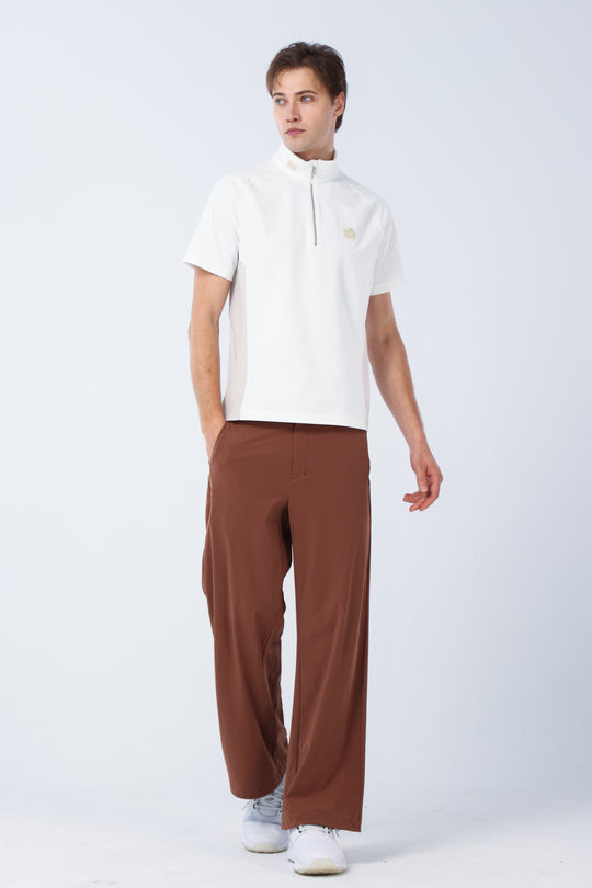 Quater-Zip Mock Neck Polo ｜拉鍊高領Polo