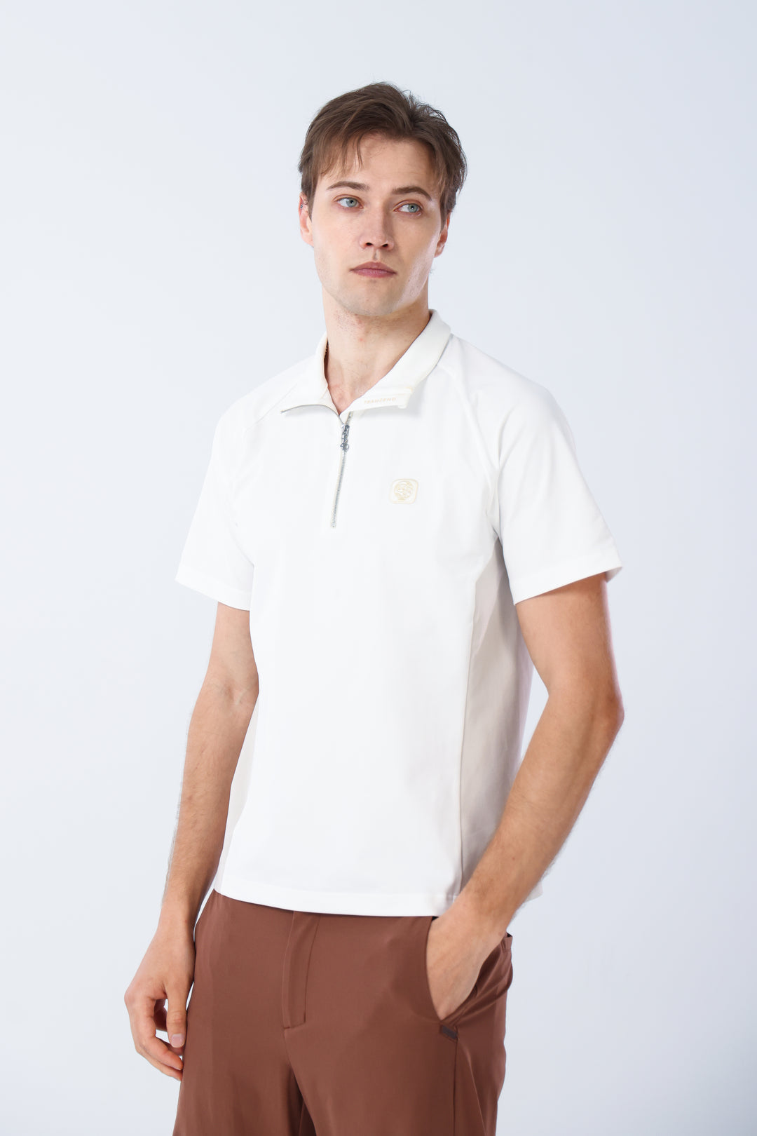 Quater-Zip Mock Neck Polo ｜拉鍊高領Polo