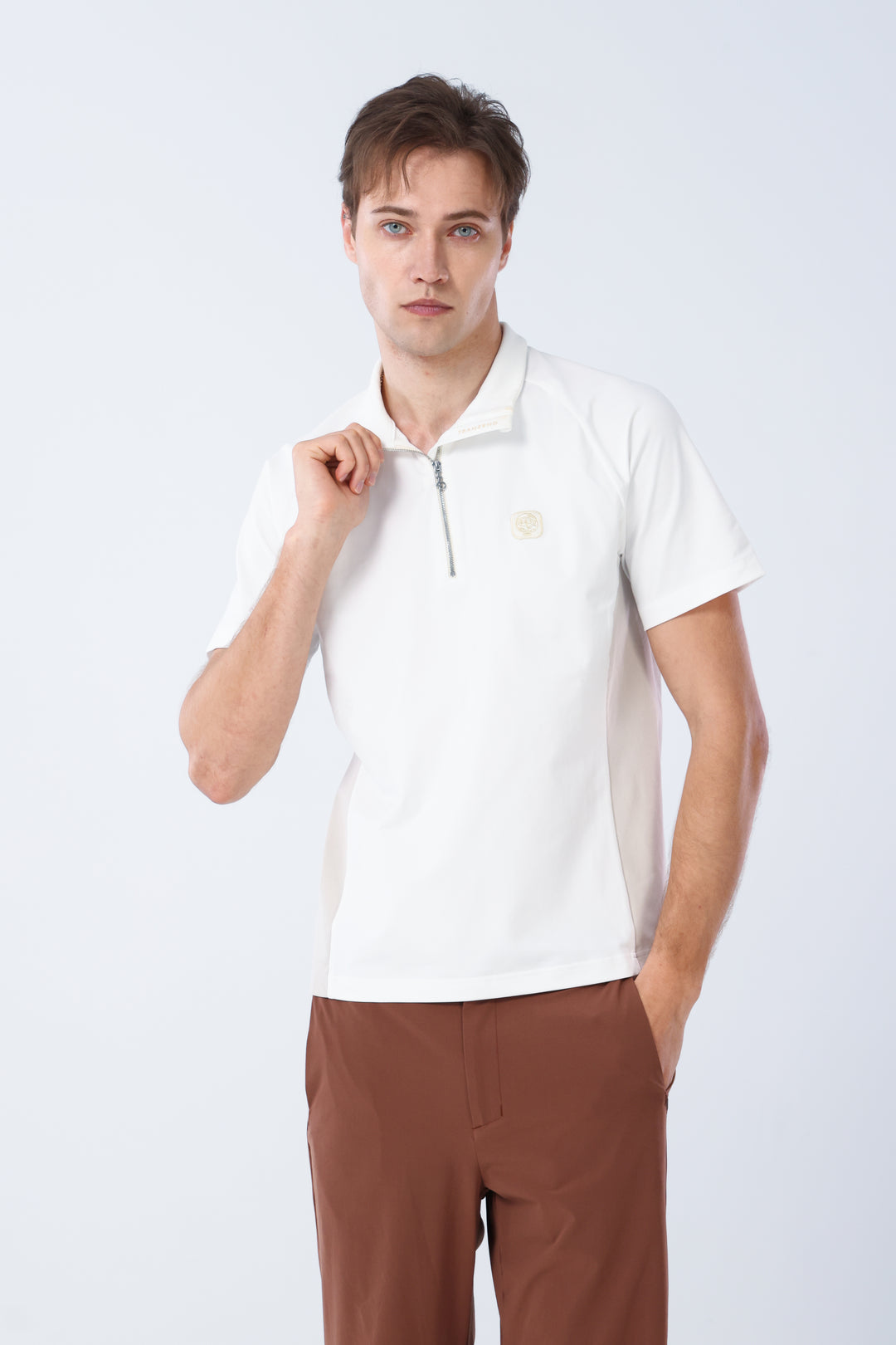 Quater-Zip Mock Neck Polo ｜拉鍊高領Polo