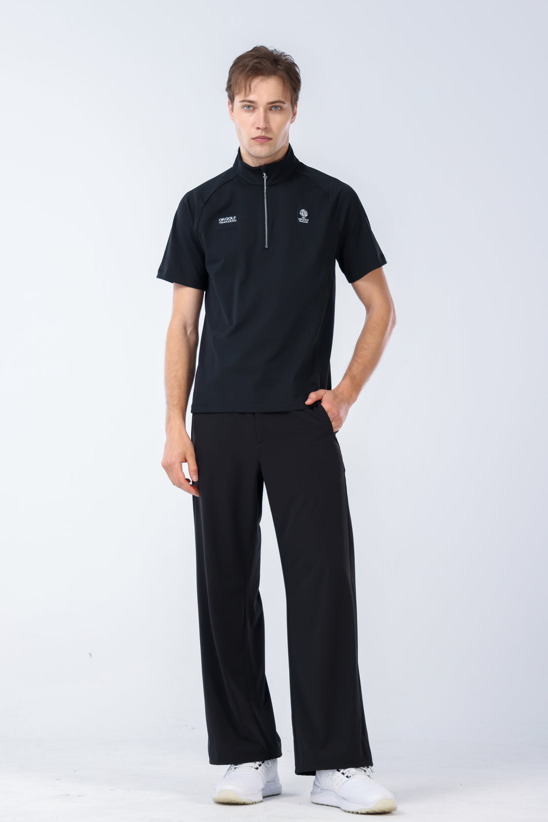 Quater-Zip Mock Neck Polo ｜拉鍊高領Polo