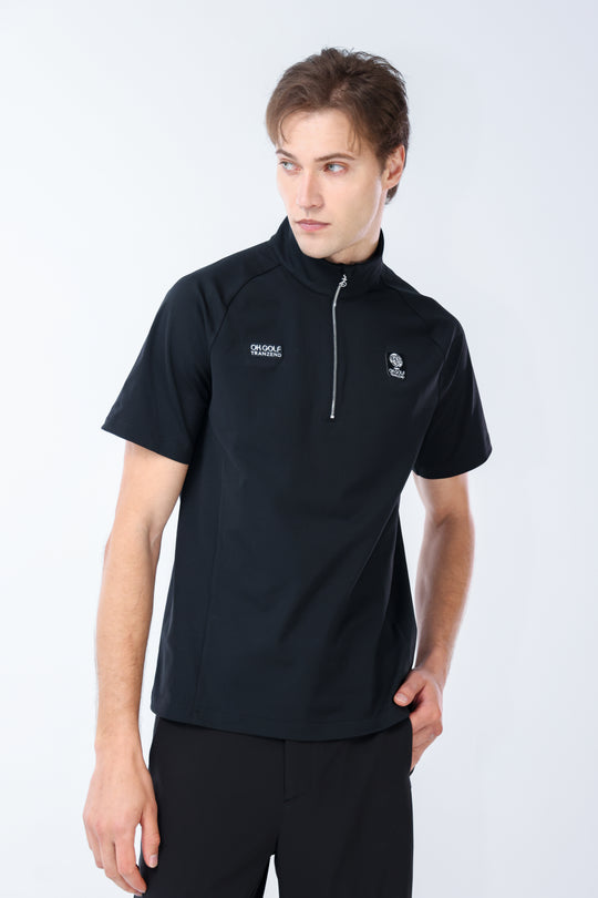 Quater-Zip Mock Neck Polo ｜拉鍊高領Polo