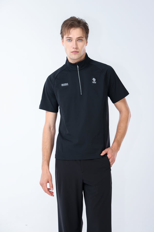 Quater-Zip Mock Neck Polo ｜拉鍊高領Polo