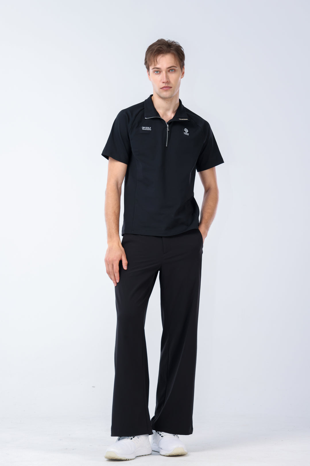 Quater-Zip Mock Neck Polo ｜拉鍊高領Polo