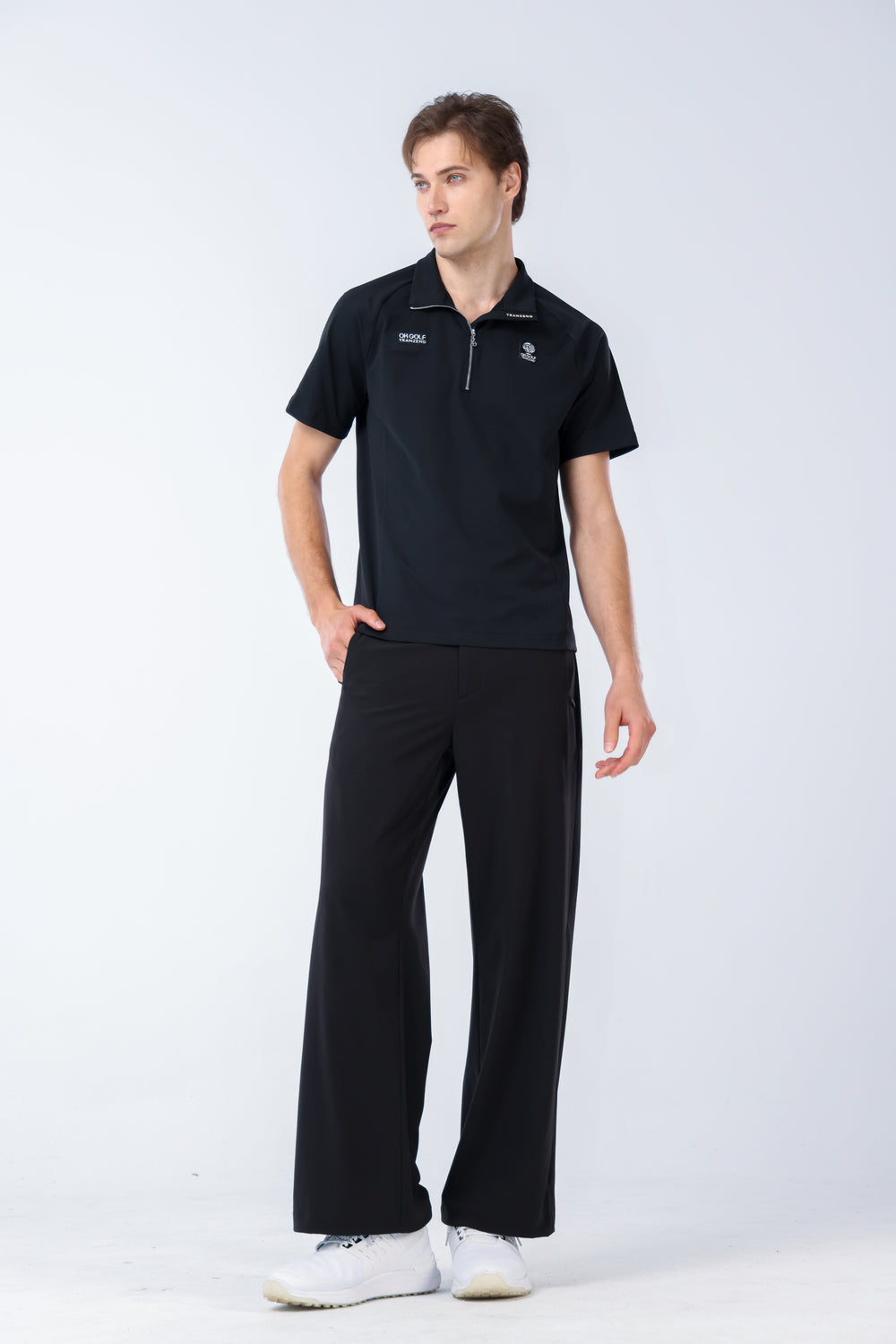 Quater-Zip Mock Neck Polo ｜拉鍊高領Polo