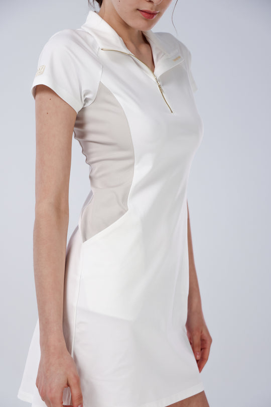 Quater-Zip Mock Neck Dress | 拉鍊高領洋裝