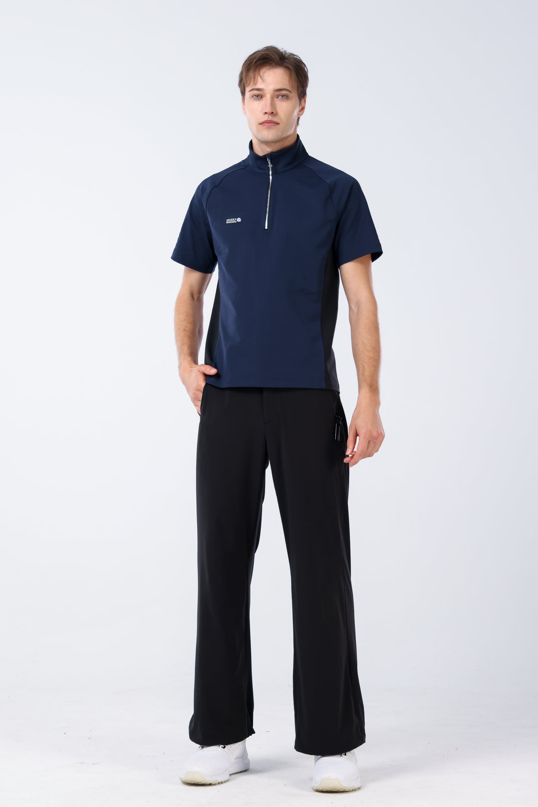Quater-Zip Mock Neck Polo ｜拉鍊高領Polo