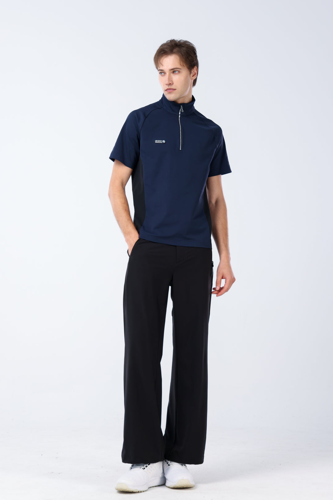 Quater-Zip Mock Neck Polo ｜拉鍊高領Polo