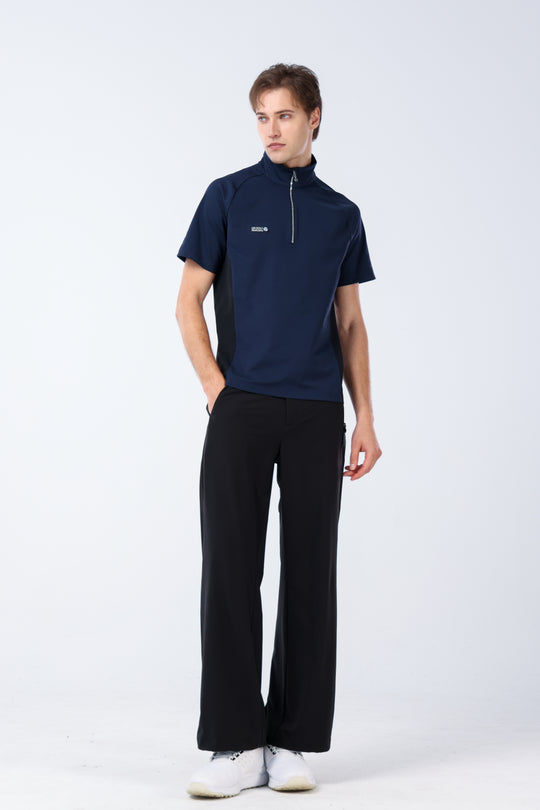 Quater-Zip Mock Neck Polo ｜拉鍊高領Polo