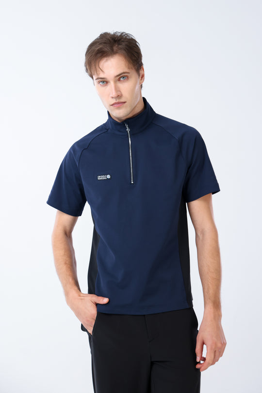 Quater-Zip Mock Neck Polo ｜拉鍊高領Polo
