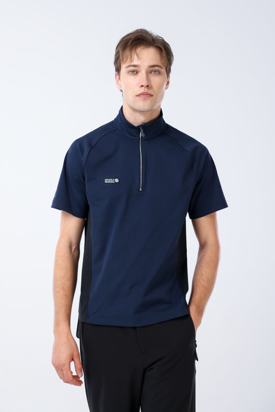 Quater-Zip Mock Neck Polo ｜拉鍊高領Polo