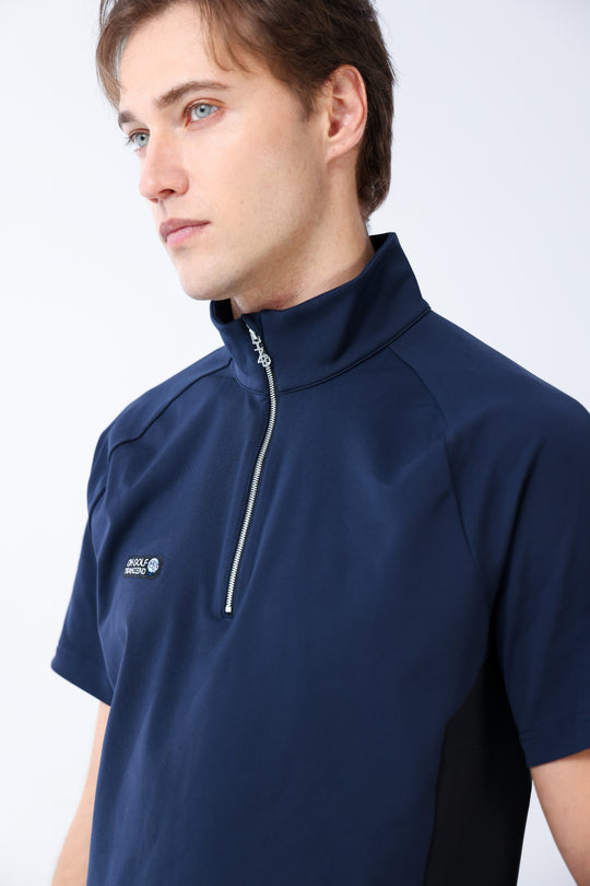 Quater-Zip Mock Neck Polo ｜拉鍊高領Polo