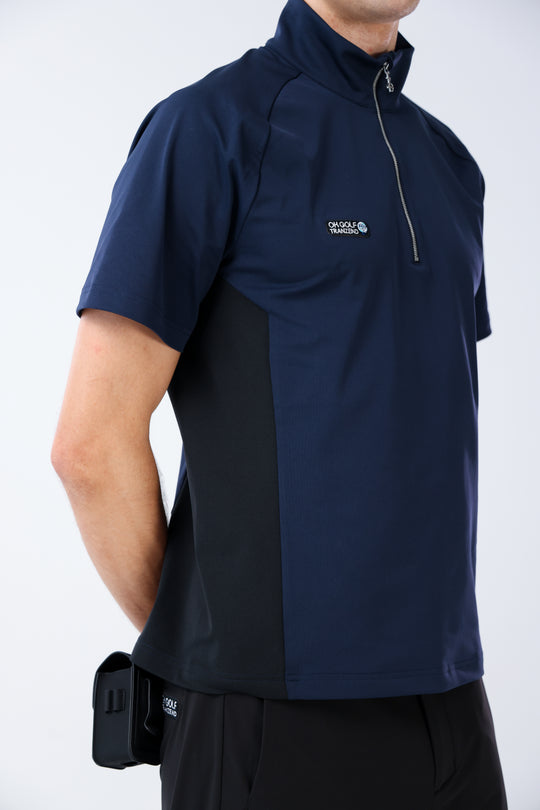 Quater-Zip Mock Neck Polo ｜拉鍊高領Polo