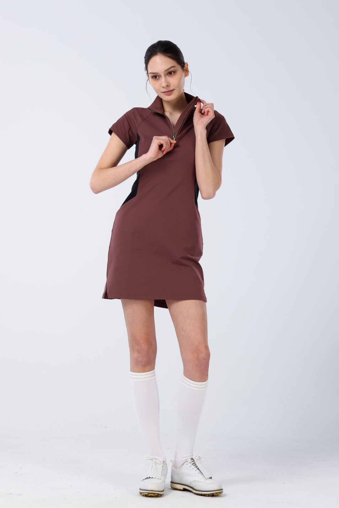 Quater-Zip Mock Neck Dress | 拉鍊高領洋裝