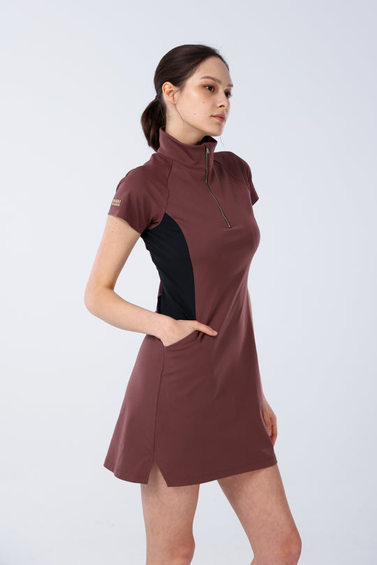 Quater-Zip Mock Neck Dress | 拉鍊高領洋裝