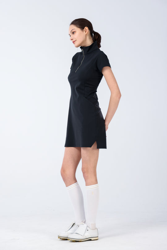 Quater-Zip Mock Neck Dress | 拉鍊高領洋裝