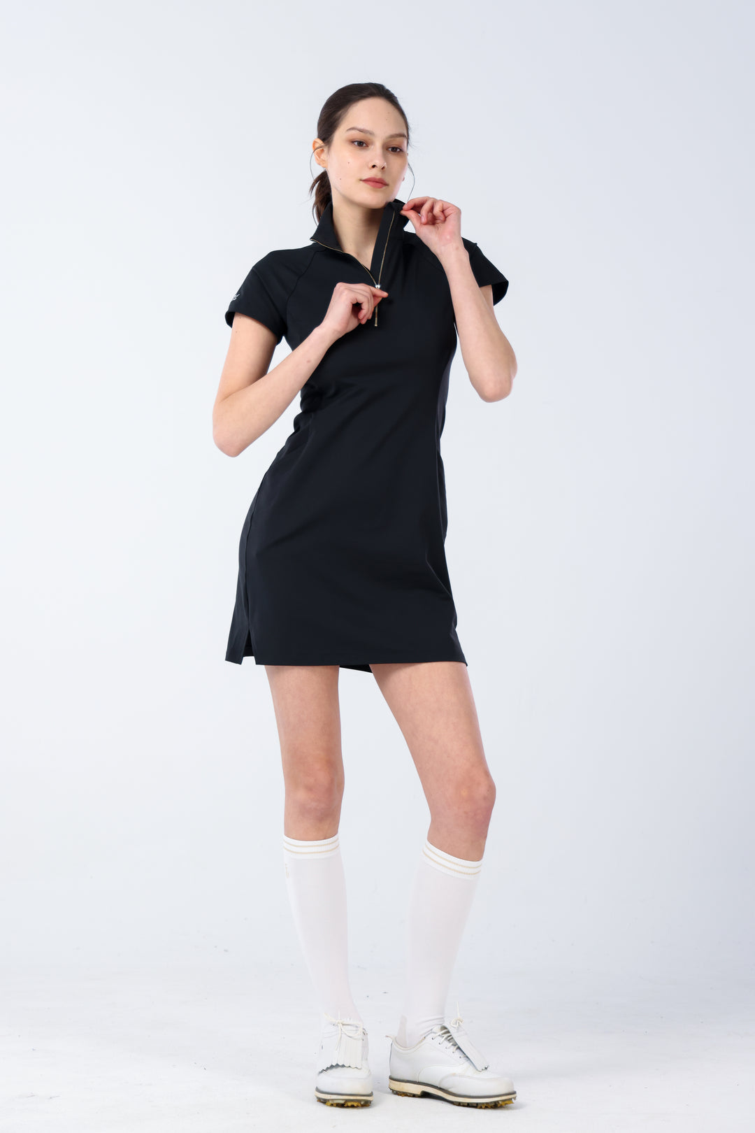Quater-Zip Mock Neck Dress | 拉鍊高領洋裝