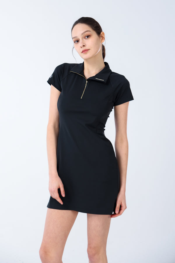 Quater-Zip Mock Neck Dress | 拉鍊高領洋裝