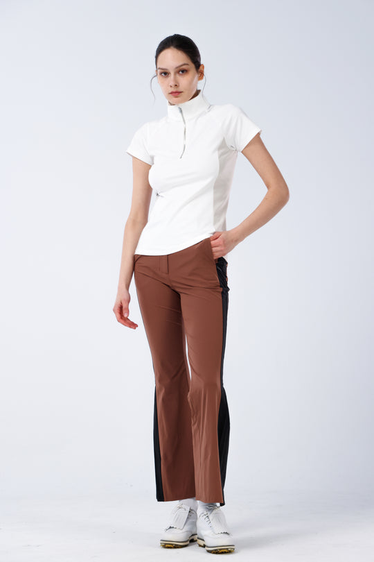 Quater-Zip Mock Neck Polo ｜拉鍊高領Polo 女版