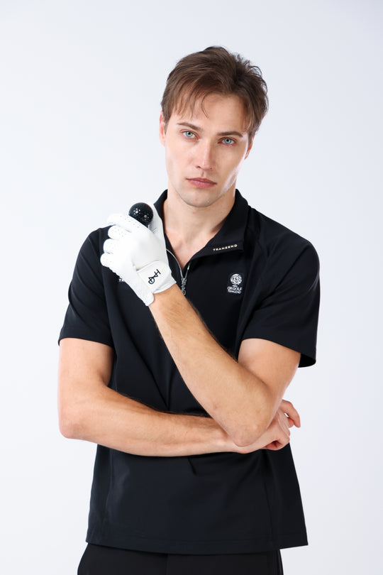 Quater-Zip Mock Neck Polo ｜拉鍊高領Polo