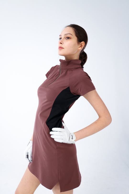 Quater-Zip Mock Neck Dress | 拉鍊高領洋裝