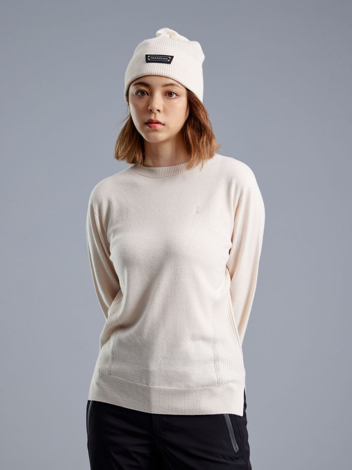 Merino Wool 美麗諾羊毛圓領毛衣 · 米白色