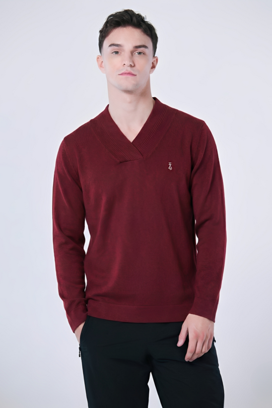 V Neck Velvety Sweater