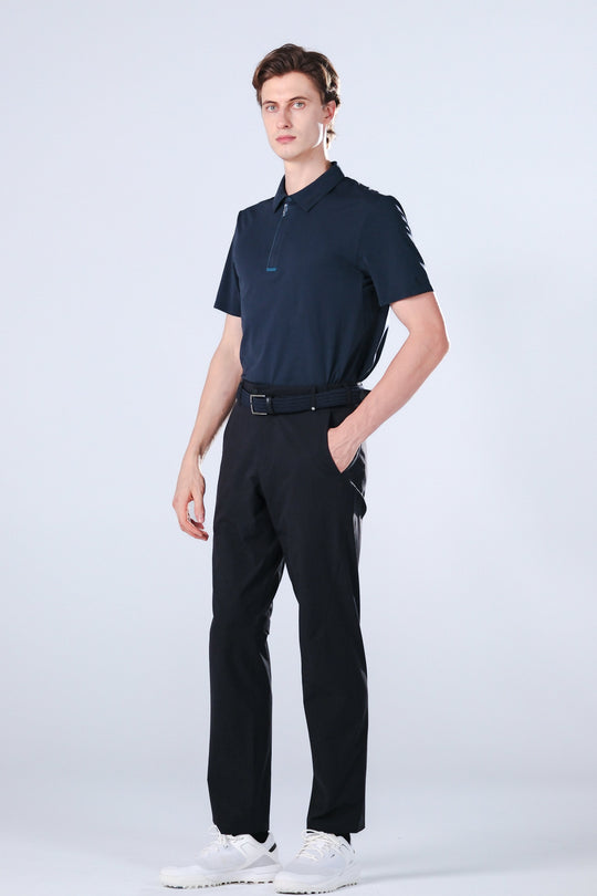 TRANZEND 快乾拉鍊Polo衫 (男) (深藍)