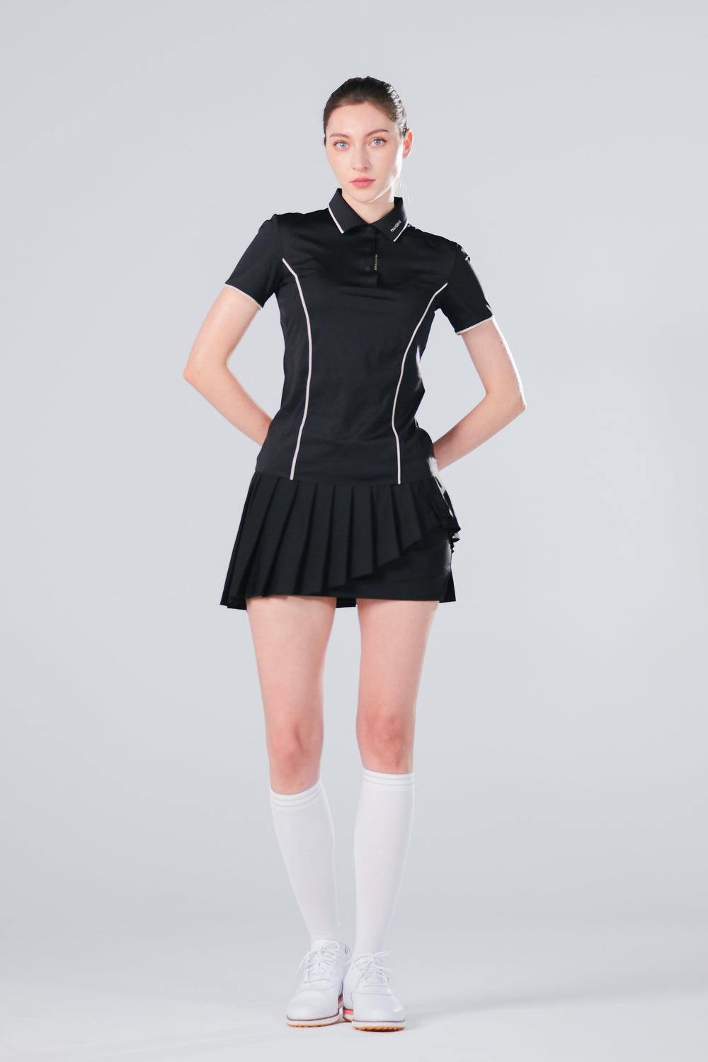 TRANZEND 冰感釘釦 Polo衫 (女) (黑)