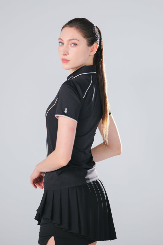 TRANZEND 冰感釘釦 Polo衫 (女) (黑)