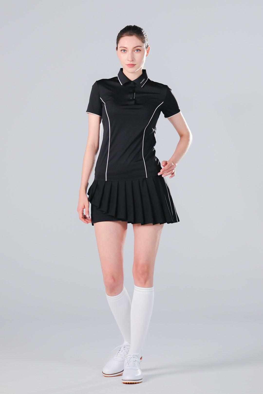 TRANZEND 冰感釘釦 Polo衫 (女) (黑)