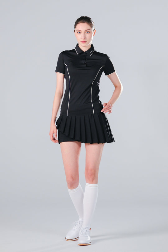 TRANZEND 冰感釘釦 Polo衫 (女) (黑)