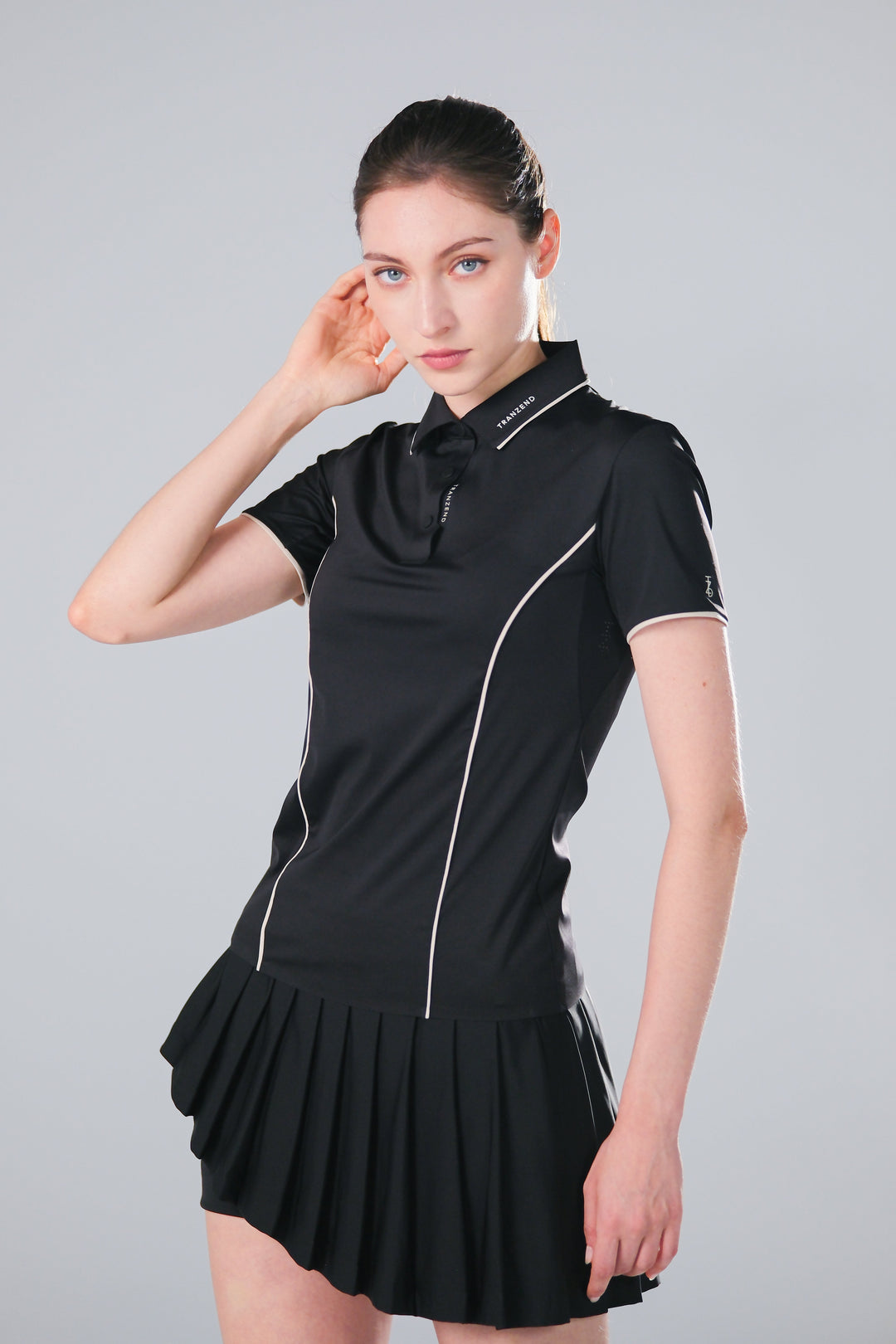 TRANZEND 冰感釘釦 Polo衫 (女) (黑)