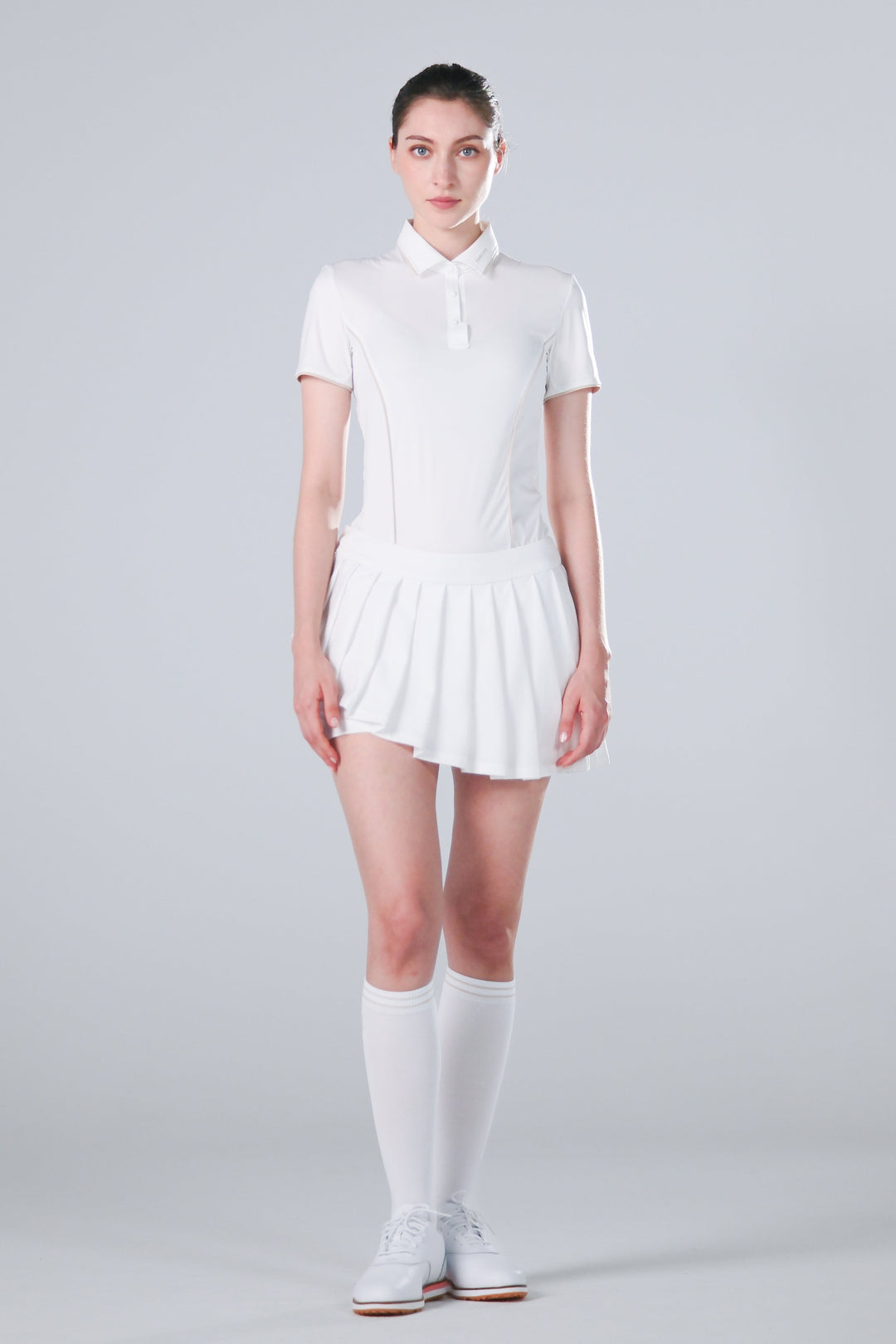TRANZEND 冰感釘釦 Polo衫 (女) (白)