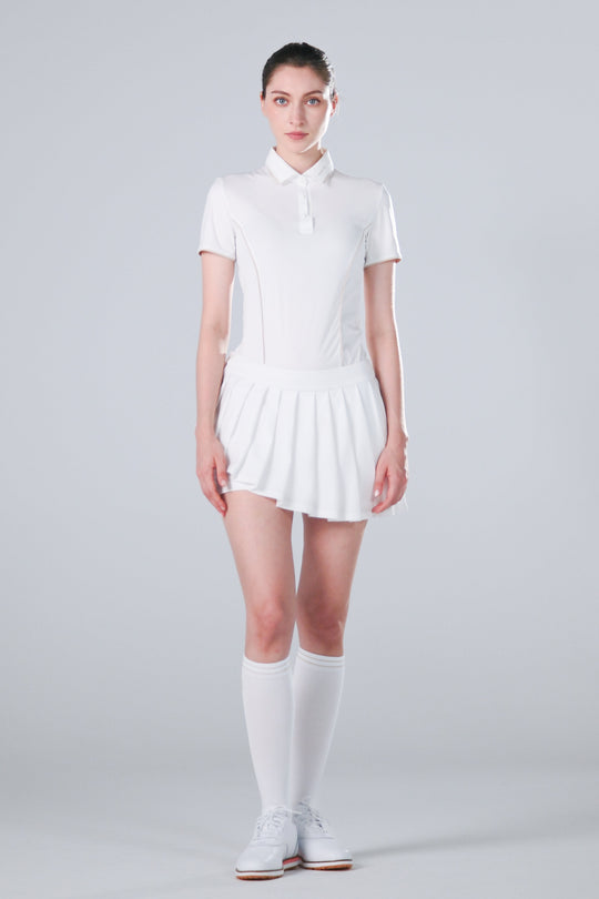 TRANZEND 冰感釘釦 Polo衫 (女) (白)