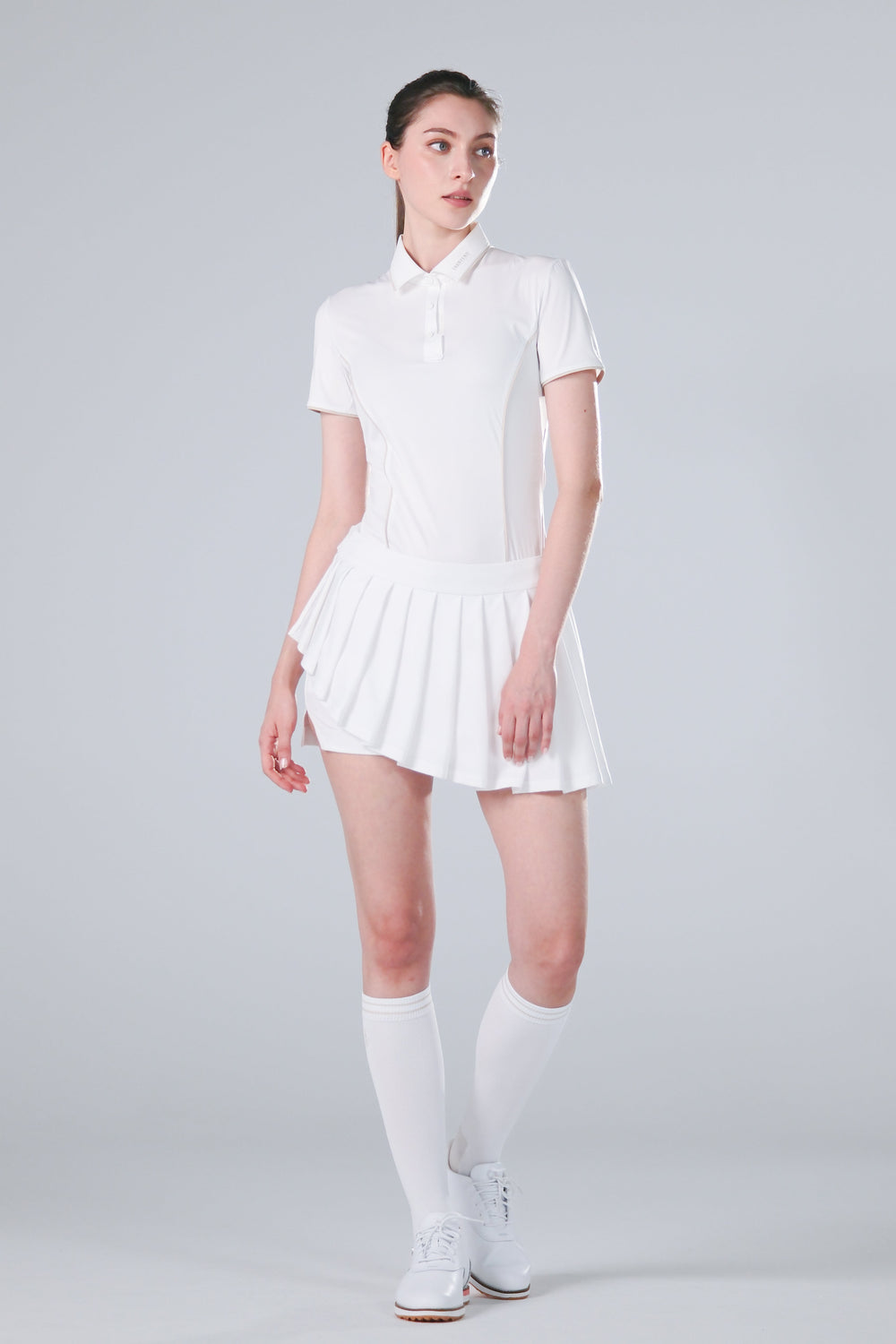 TRANZEND 冰感釘釦 Polo衫 (女) (白)