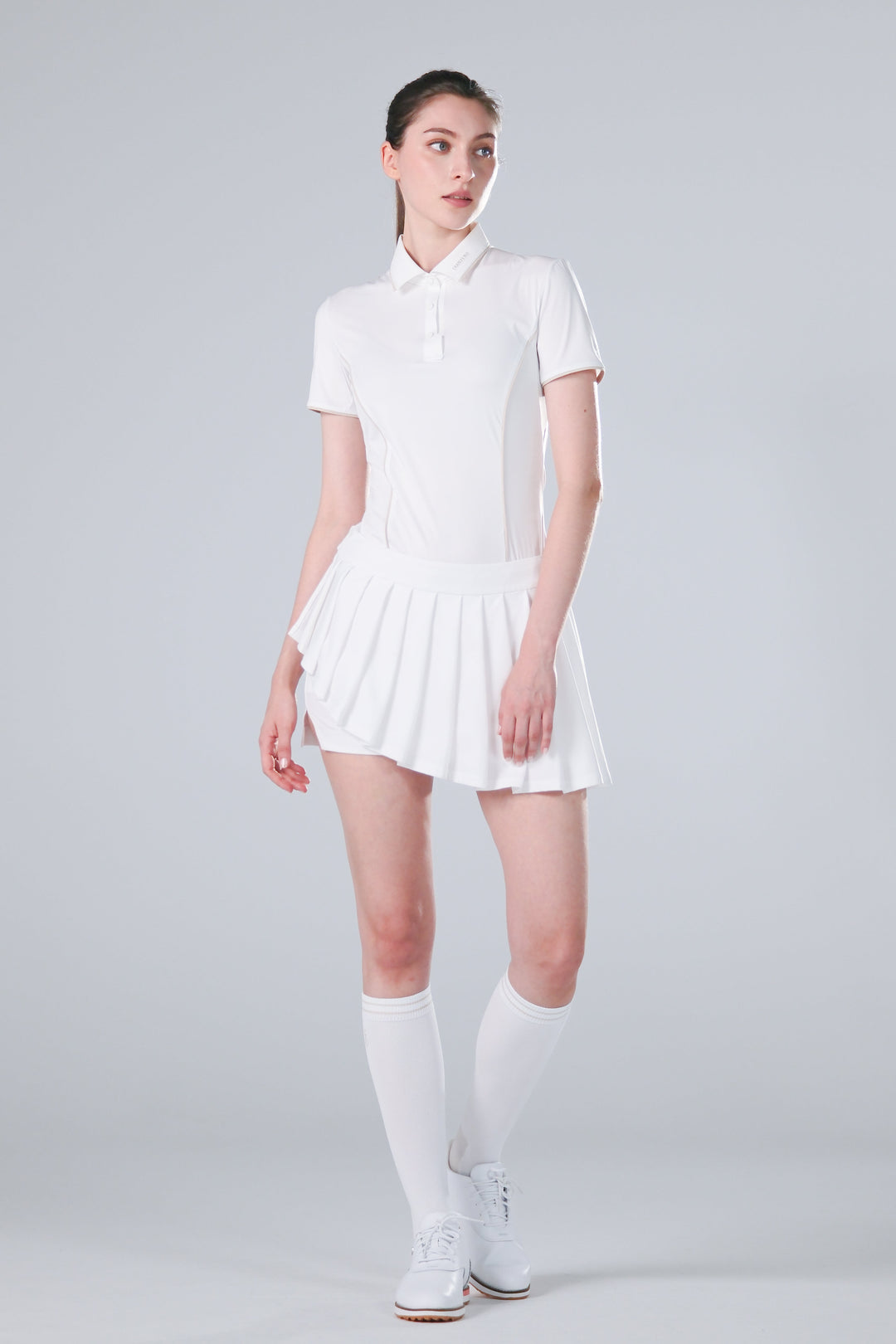 TRANZEND 冰感釘釦 Polo衫 (女) (白)