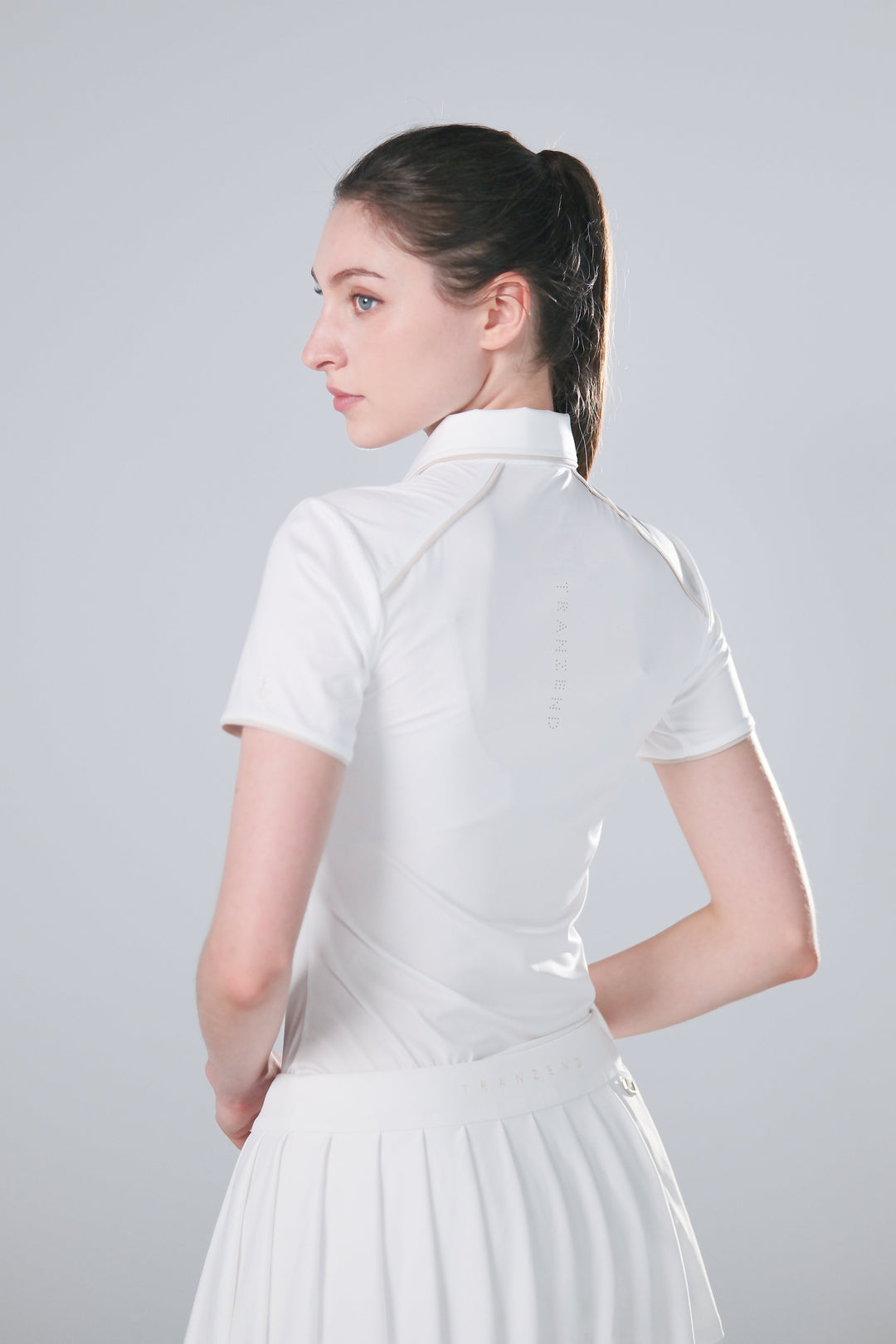 TRANZEND 冰感釘釦 Polo衫 (女) (白)