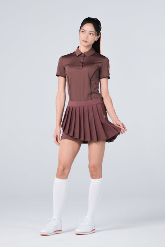TRANZEND 冰感釘釦 Polo衫 (女) (駝色)