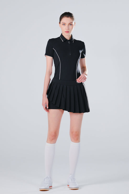 TRANZEND 快乾拉鍊Polo衫 (女) (黑)