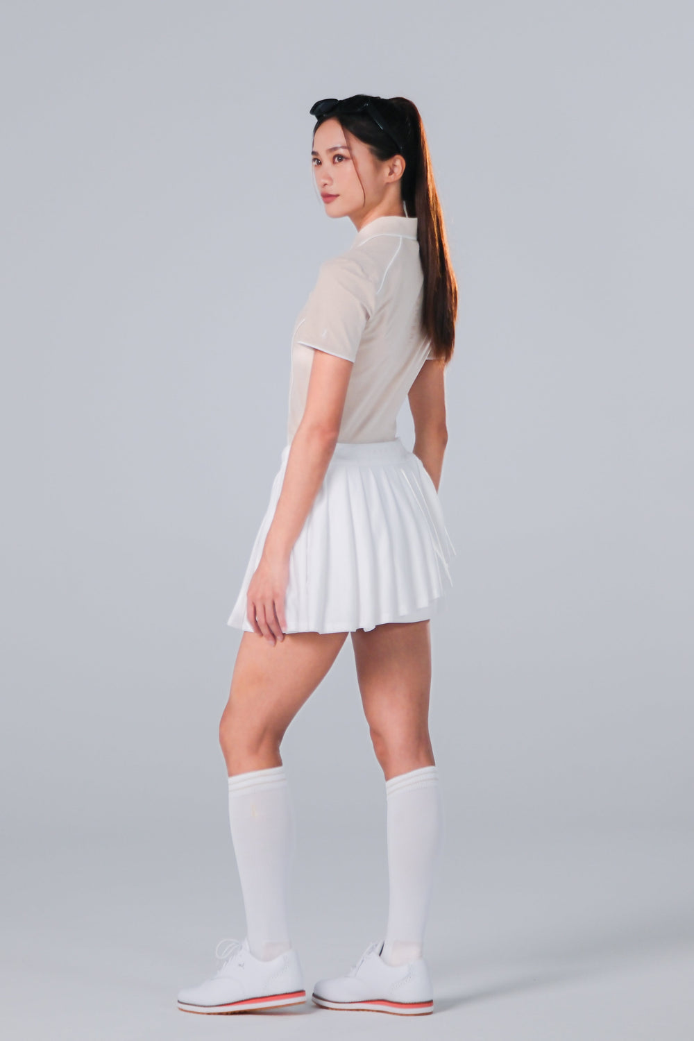 TRANZEND 快乾拉鍊Polo衫 (女) (淺卡其)