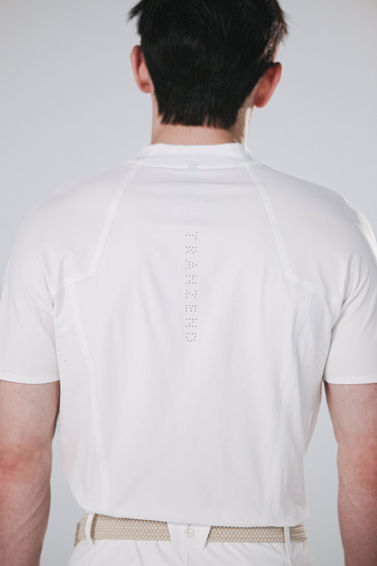 TRANZEND 小高領機能短袖 (男) (白)