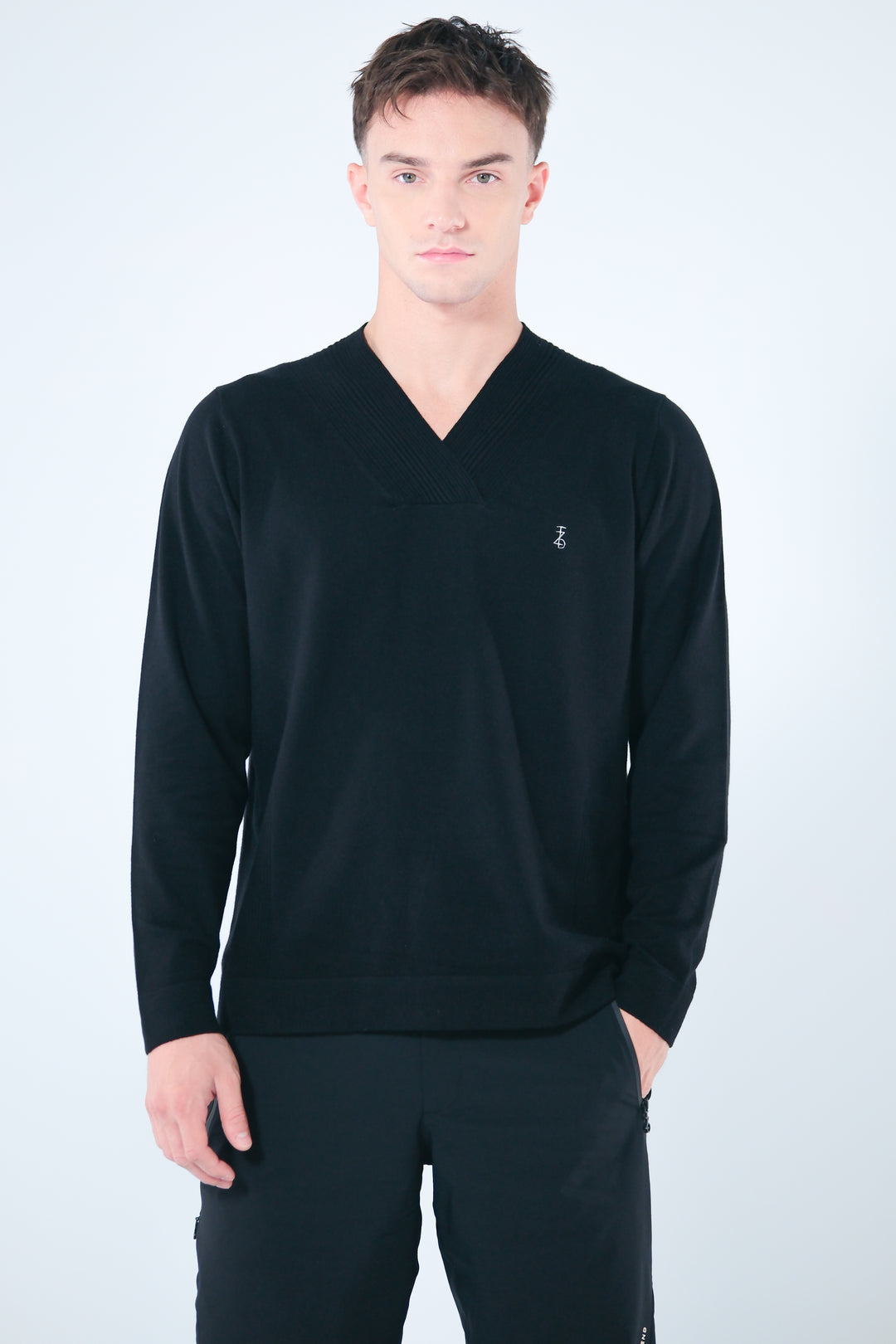 V Neck Velvety Sweater