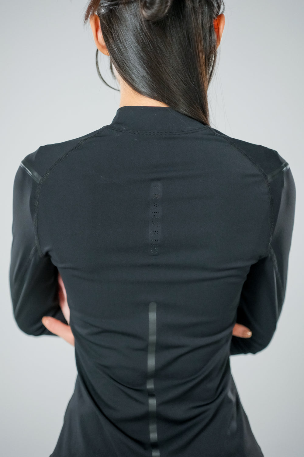 Sport (抗UV) 高領長袖上衣-女-極致黑