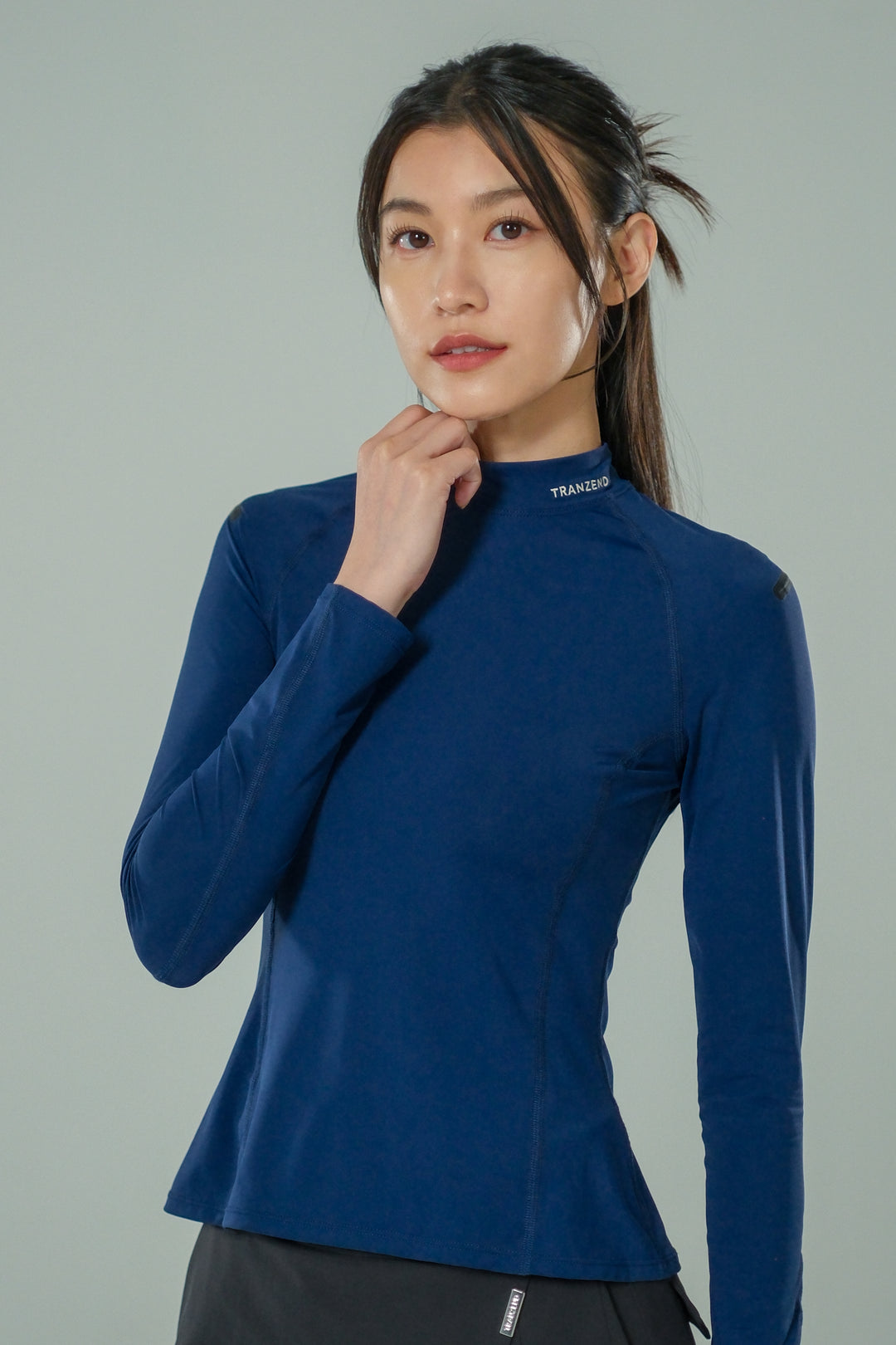 Sport (抗UV) 高領長袖上衣-女-皇室藍