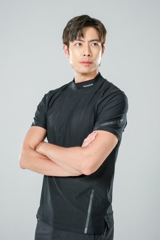 Sport 運動小高領短袖上衣-男